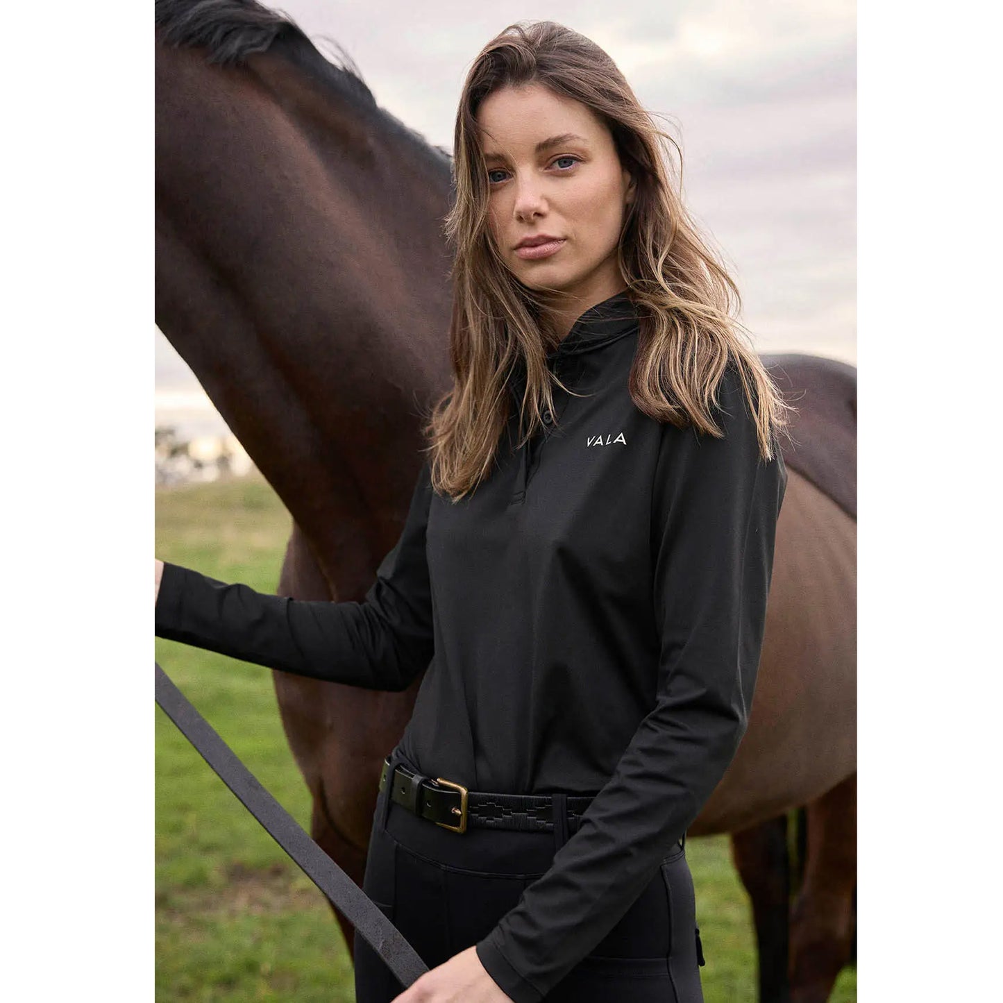 VALA Long Sleeve Riding Collared Polo